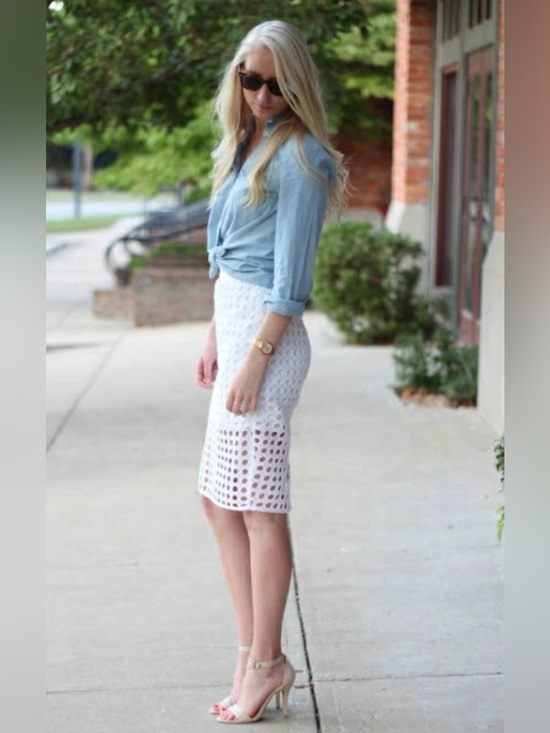 Banana Republic Dresses & Skirts - Banana Republic White Circle Lace Overlay Pencil Skirt Womens Size 12 petite